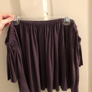 purple, off the shoulder, crop top